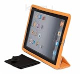 Kuzy - iPad2 ORANGE Leather Smart Cover for Apple iPad 2 16GB, 32GB, 64GB (2nd Generation) comes with Microfiber Cloth Kuzy - iPad2 ORANGE Leather Smart Cover for Apple iPad 2 16GB, 32GB, 64GB (2nd Generation) comes with Microfiber Cloth