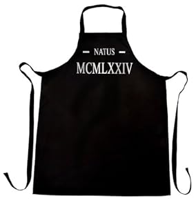 Amazon.com: 41st Birthday Apron, Natus MCMLXXIV (Born 1974 in Latin
