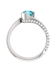 Platinum 6.00mm Round Cut Zircon and Diamond Ring -- LIFETIME WARRANTY