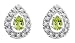 10k White Gold, August Birthstone, Peridot and Diamond Pear Shaped Earrings