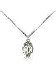 .925 Sterling Silver Saint St. Joachim Medal Pendant 1/2 x 1/4 Inches Fathers/Grandfathers-9348- Comes with a SS Lite Curb Chain Neckace And a Black velvet Box