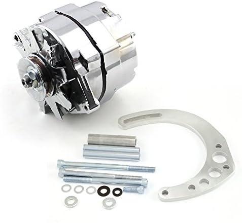 Chevy SBC 350 100 Amp 3 Wire Alternator & Low Mount Electric Pump Bracket Kit