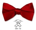 Self-Tie Solid Silk Bow Ties - Red