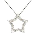 9ct White Gold Ladies 10 Diamond Star Pendant & 18" Chain