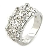 14K White Gold Diamond Floral Ring