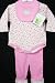 Tuti Fruiti New Fall/Winter Infant Baby Girls 3 Pc. Dark Pink Flowered Pant Set with Bib