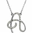 14k White Gold Lovely Initial A Diamond Necklace