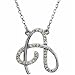 14k White Gold Lovely Initial A Diamond Necklace