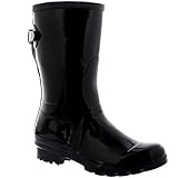 Womens Original Short Adjustable Back Gloss Rain Rubber Festival Wellies