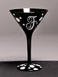 Personalitini - Monogram Black Polka Dot Martini Glass - F