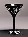 Personalitini - Monogram Black Polka Dot Martini Glass - F