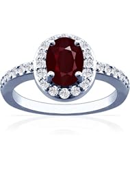 14K White Gold Cushion Cut Ruby Ring With Sidestones (GIA Certificate)