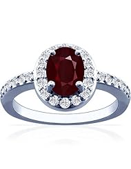 18K White Gold Cushion Cut Ruby Ring With Sidestones (GIA Certificate)