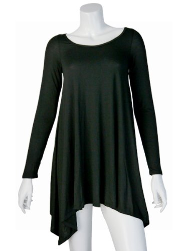 (ラニ) Lani 長袖 イレギュラーヘム チュニック レディース Shark Bite Tunic 7654 ブラック