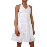 Amy Byer Girls 7-16 White Is Right, Triple Tier Halter Dress With Crochet Trim