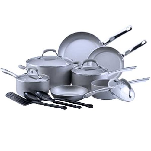 Farberware Specialties 14 Piece Set Nonstick Cookware Platinum Colored