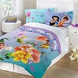 DISNEY TINKERBELL FAIRIES FANTASY FLORAL MICROFIBER TWIN SHEET SET