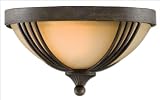 Uttermost 22226 Carnegie 2 Light Flush Mount in Sintra Bronze