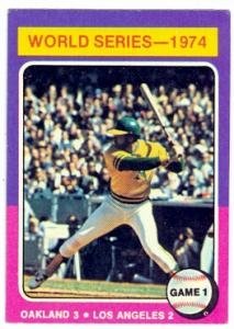 Reggie Jackson baseball card 1975 Topps #461 1974 World Series (Oakland Athletics)