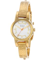 ESQ Movado Womens 07101413 Nova Ionic Gold-Plated Stainless Steel Case and Bracelet Silver Dial Watch