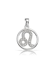 Bling Jewelry Sterling Silver Micro Cubic Zirconia Leo Zodiac Sign Pendant
