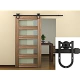 TMS SlidingDoorHardware-OJ-TSQ07-ORB Horseshoe Barn Wood Sliding Door Hardware Set, American Antique