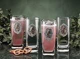 Beverage Glasses w/ Pewter Emblem 12 oz. (Set of 4)
