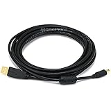 Monoprice 15-Feet USB 2.0 A Male to Mini-B 5pin Male 28/24AWG Cable with Ferrite Core (Gold Plated) (105450)