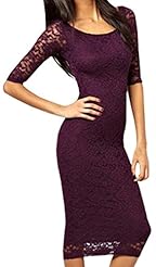 Sexy Polyester Floral Print Lace Midi Dress 