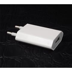 Mini Netzstecker / Ladestecker / Ladeger�t f�r die Steckdose wei� mit USB Eingang zum Aufladen f�r unterwegs, passend zu iPhone, iPad, iPod, MP3 Player und anderen USB Ger�ten, Marke Incutex