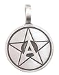 Anarchy Pentagram Circle Star Pewter Pendant Necklace