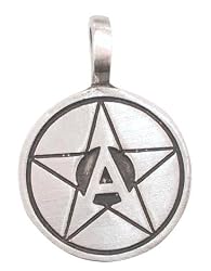 Anarchy Pentagram Circle Star Pewter Pendant Necklace