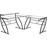 Z-Line Belaire Glass L-Shaped Computer Desk