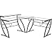 Z-Line Belaire Glass L-Shaped Computer Desk