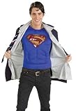 Mens Costume Super Hero Officially Licensed Comic Book Superman Clark Kent Muscle Chest Party Outfit