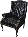 Indian Creek Traditional Wingback Side Chair in Black