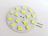 Disc Type G4 Base Lamp Side Pin with 15 High Power 5050SMD LEDs, 10 Watt Halogen 197 Lumen Bulb Replacement For RV Camper Trailer Boat Marine White Disc Type G4 Base Lamp Side Pin with 15 High Power 5050SMD LEDs, 10 Watt Halogen 197 Lumen Bulb Replacement For RV Camper Trailer Boat Marine White