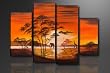 Bild auf Leinwand Afrika 130 x 80 cm 4 Teile Modell-Nr. XXL 6138 Bilder fertig gerahmt�auf echtem Holzrahmen riesig. Ausf�hrung Kunstdruck als Wandbild auf Rahmen. G�nstiger als �lbild Gem�lde Poster Plakat mit Bilderrahmen.