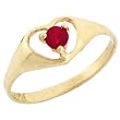 14k Yellow Gold Birthstone Heart Baby Ring