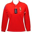 NEW Ladies Ralph Lauren Long Sleeve Skinny Polo Red
