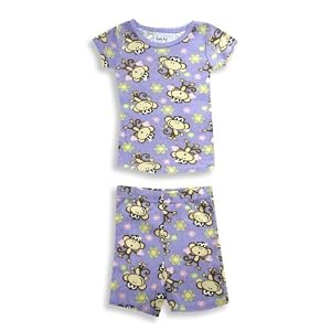 Tickle Me - Toddler Girls Short Sleeve Shortie Pajamas, Purple