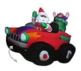 6 1/2 Ft. - Gemmy Christmas Airblown Inflatable - Animated Pop Up Monster Santa Truck