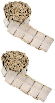 BoBunny Burlap Kraft Canvas Pleated Lace Set of 2 Rolls - 2" Wide - Natural Color 10420065