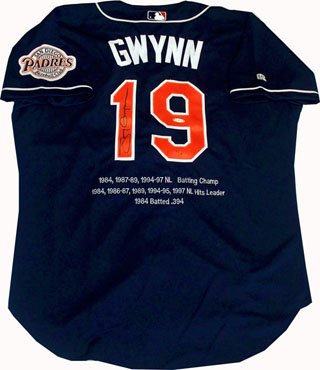 Tony Gywnn Autographed San Diego Padres Jersey (Upper Deck)