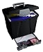 Storex Portable File Box with Bottom Drawer, Black (61513U01C)