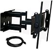 VideoSecu Mounts 1SR PLASMA LCD Flat Screen TV Articulating Full Motion Dual Arm Wall Mount Bracket For Most 32- 63 Displays with free 7ft HDMI cable MW360B7