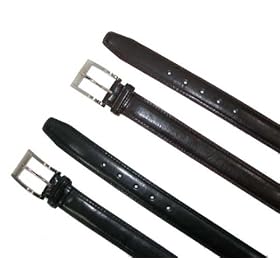 Big Mens Size Double Row Stitched Padded Dress Belt, Over 1 1 4 Wide by Executive Collection