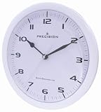 Precision MSF Radio controlled white plastic 25cm wall clock
