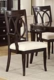 Set of 2 Dining Arm Chairs with Interlocking Circle Back in Dark Espresso F ....