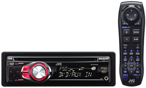 JVC KD-DV5500 Single DIN DVD CD WAV MP3 WMA iPod HD Radio Receiver Satellite Ready with Front AUX input